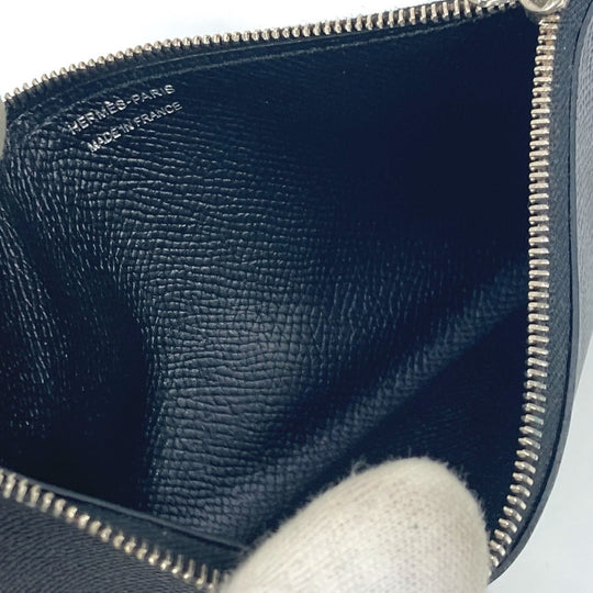 HERMES Long Wallet Purse Epsom black Long wallet Passan Long unisex(Unisex) Used Authentic
