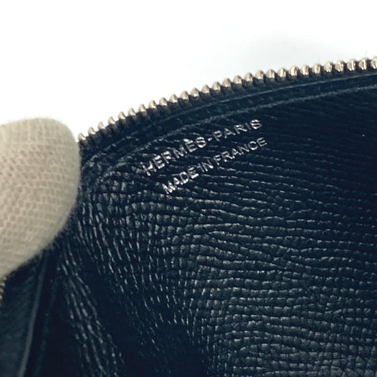 HERMES Long Wallet Purse Epsom black Long wallet Passan Long unisex(Unisex) Used Authentic