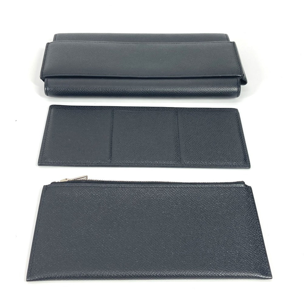 HERMES Long Wallet Purse Epsom black Long wallet Passan Long unisex(Unisex) Used Authentic