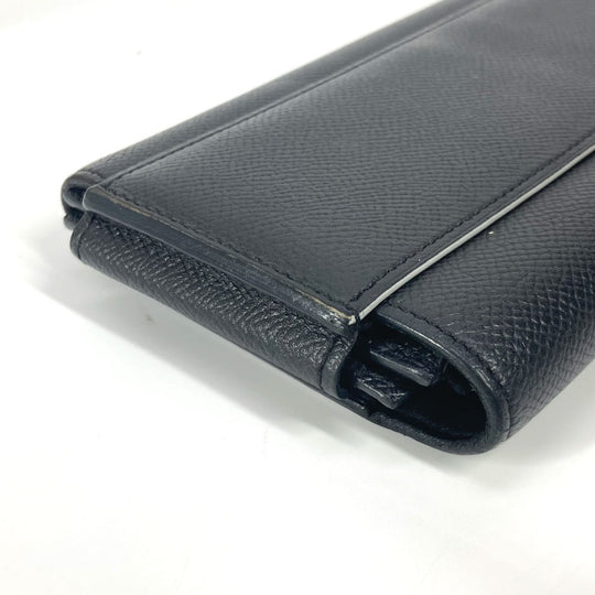 HERMES Long Wallet Purse Epsom black Long wallet Passan Long unisex(Unisex) Used Authentic