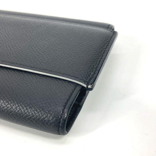 HERMES Long Wallet Purse Epsom black Long wallet Passan Long unisex(Unisex) Used Authentic