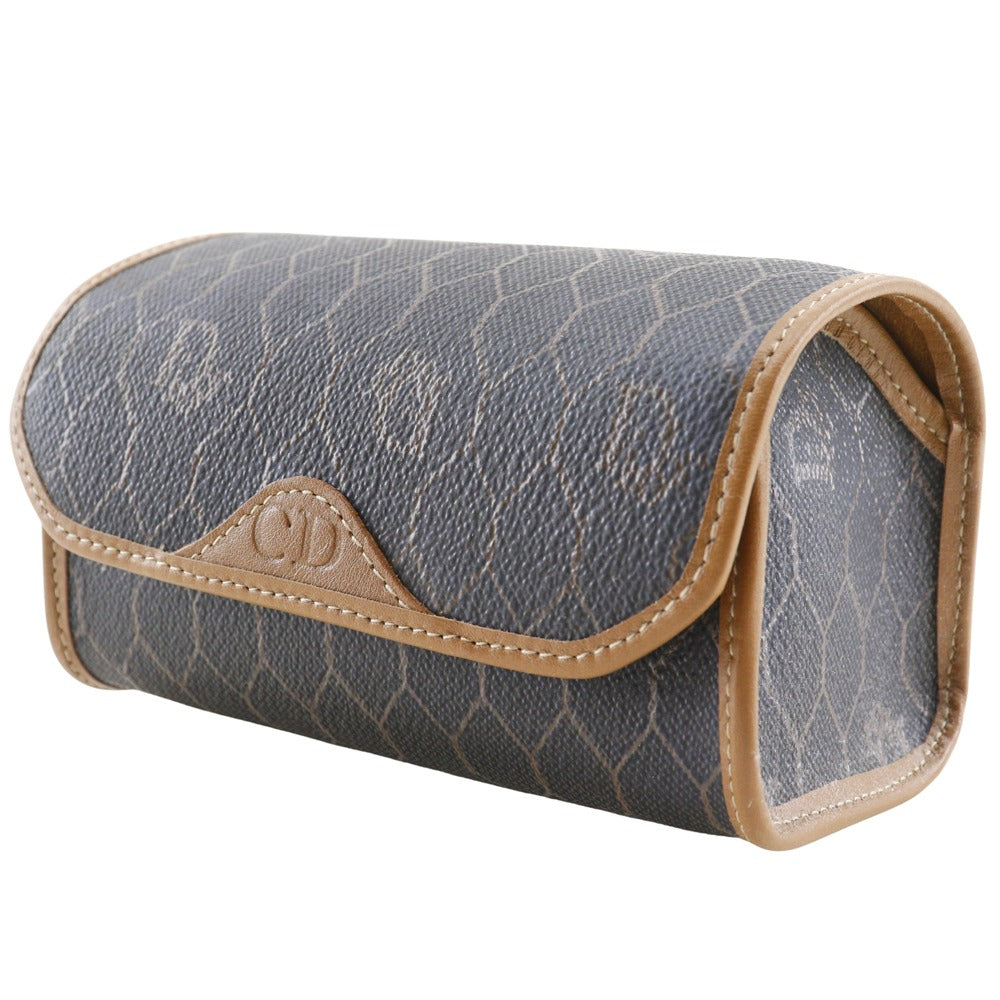 Christian Dior Pouch PVC Brown novelty Honeycomb Pattern unisex(Unisex) Used Authentic