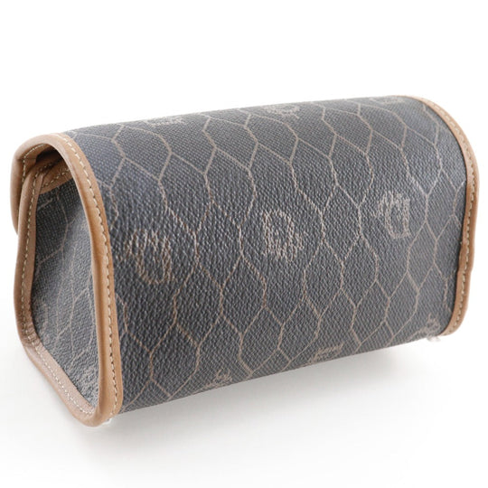 Christian Dior Pouch PVC Brown novelty Honeycomb Pattern unisex(Unisex) Used Authentic