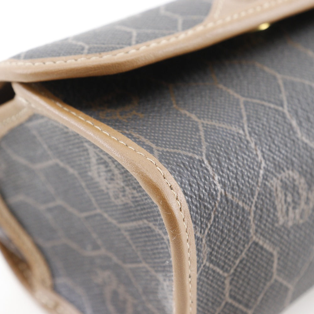Christian Dior Pouch PVC Brown novelty Honeycomb Pattern unisex(Unisex) Used Authentic