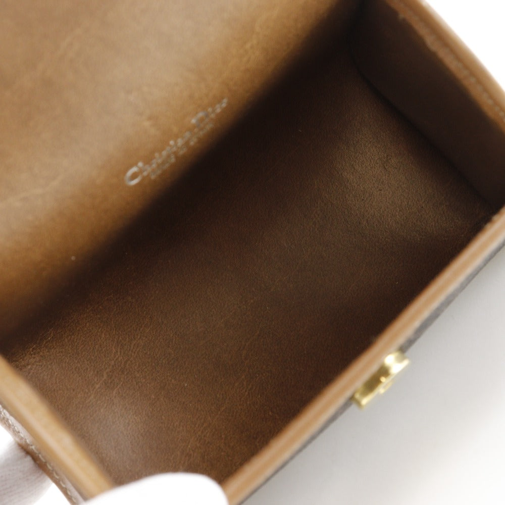 Christian Dior Pouch PVC Brown novelty Honeycomb Pattern unisex(Unisex) Used Authentic