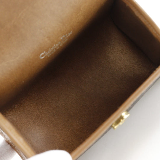 Christian Dior Pouch PVC Brown novelty Honeycomb Pattern unisex(Unisex) Used Authentic