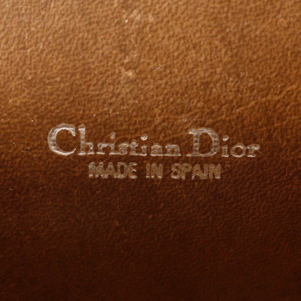 Christian Dior Pouch PVC Brown novelty Honeycomb Pattern unisex(Unisex) Used Authentic