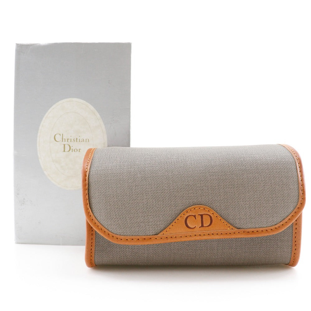 Christian Dior Pouch PVC gray novelty CD logo Women Used Authentic