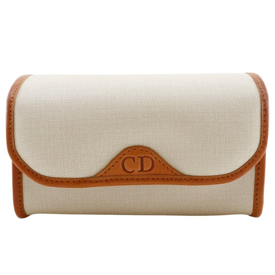 Christian Dior Pouch PVC off white novelty CD logo Women Used Authentic