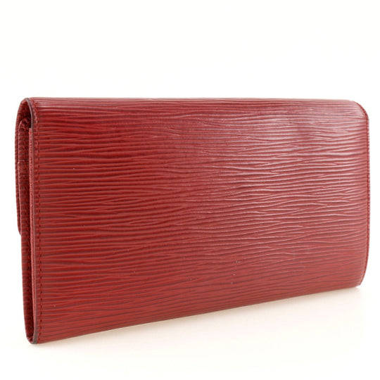 LOUIS VUITTON Long Wallet Purse M6359E Epi Leather Red Portefeuille Sarah Women Used Authentic