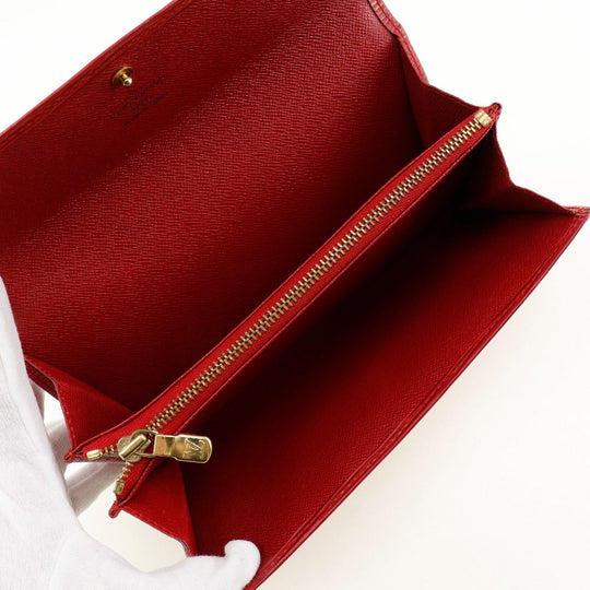 LOUIS VUITTON Long Wallet Purse M6359E Epi Leather Red Portefeuille Sarah Women Used Authentic