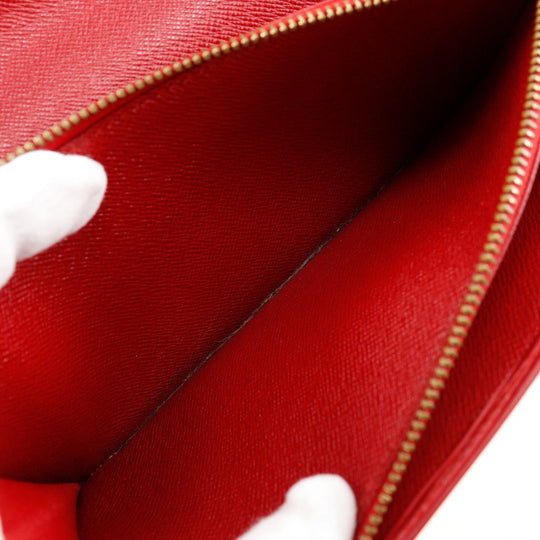 LOUIS VUITTON Long Wallet Purse M6359E Epi Leather Red Portefeuille Sarah Women Used Authentic