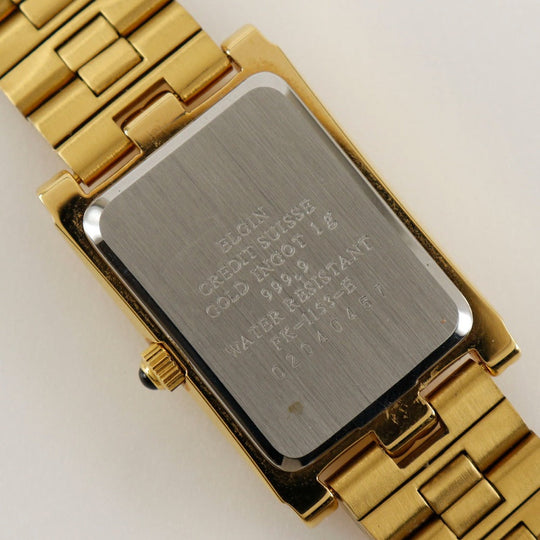 ELGIN Watches Quartz FK-1153-E 24K Gold, Plated Gold gold Ingot 1g CREDIT SUISSE FINE GOLD 999.9 gold dial