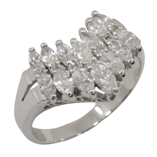 JEWELRY Ring Pt900Platinum, Diamond Silver V character