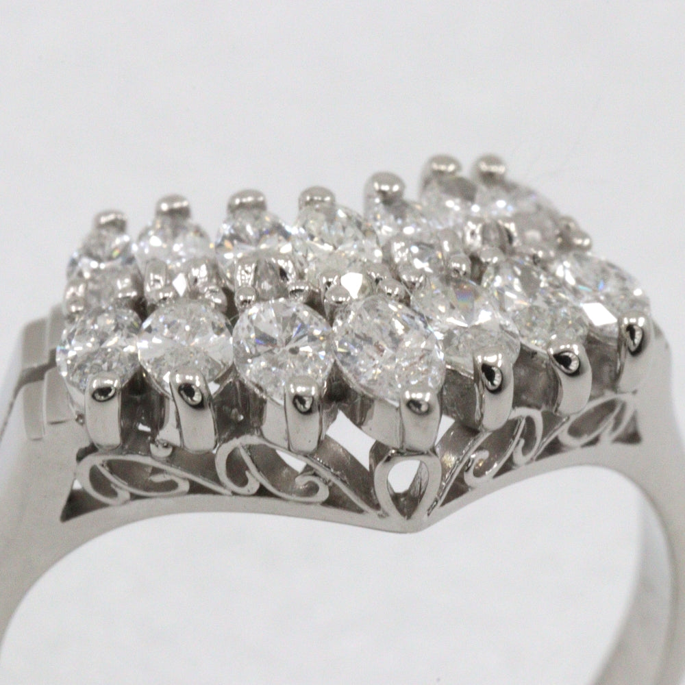 JEWELRY Ring Pt900Platinum, Diamond Silver V character