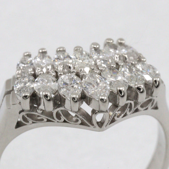 JEWELRY Ring Pt900Platinum, Diamond Silver V character