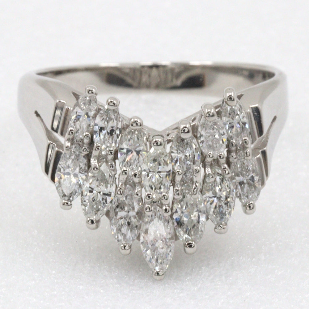 JEWELRY Ring Pt900Platinum, Diamond Silver V character