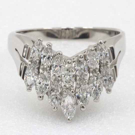 JEWELRY Ring Pt900Platinum, Diamond Silver V character