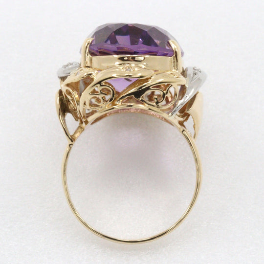 JEWELRY Ring K18 Yellow Gold, Pt900Platinum, Amethyst/Diamond gold Women Used Authentic