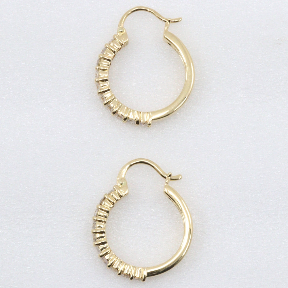 STAR JEWELRY Pierce K18 Yellow Gold, Diamond gold 10P diamond loop Half eternity Women Used Authentic