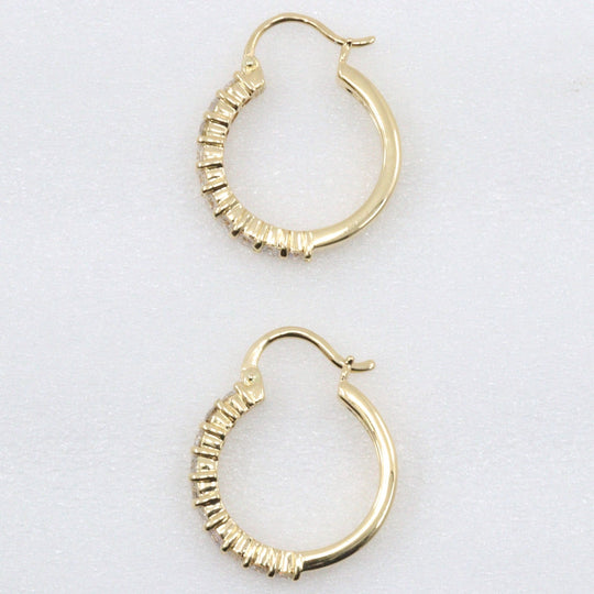 STAR JEWELRY Pierce K18 Yellow Gold, Diamond gold 10P diamond loop Half eternity Women Used Authentic