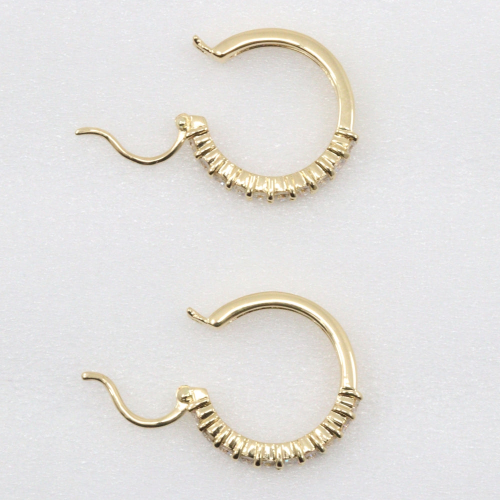 STAR JEWELRY Pierce K18 Yellow Gold, Diamond gold 10P diamond loop Half eternity Women Used Authentic