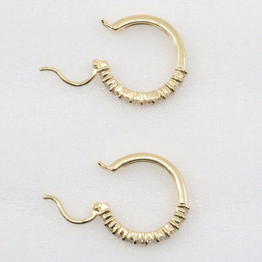 STAR JEWELRY Pierce K18 Yellow Gold, Diamond gold 10P diamond loop Half eternity Women Used Authentic