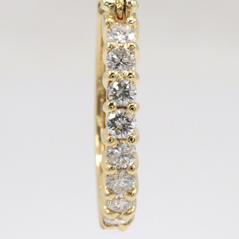 STAR JEWELRY Pierce K18 Yellow Gold, Diamond gold 10P diamond loop Half eternity Women Used Authentic