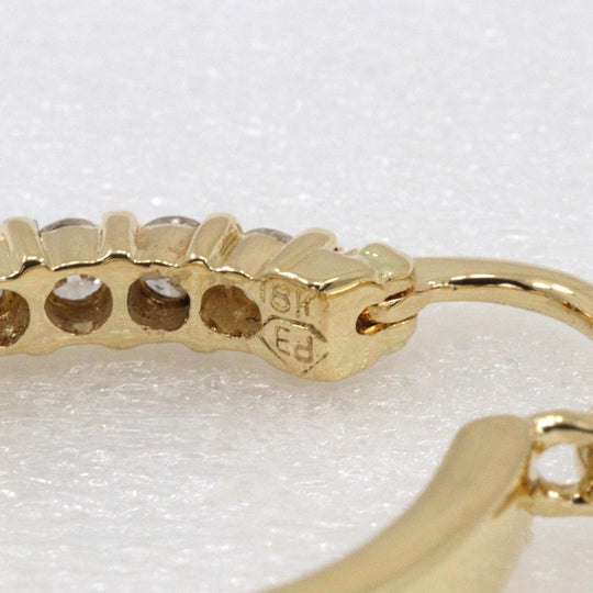 STAR JEWELRY Pierce K18 Yellow Gold, Diamond gold 10P diamond loop Half eternity Women Used Authentic