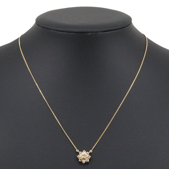 Gimel Necklace K18 Yellow Gold, Diamond gold Women Used Authentic