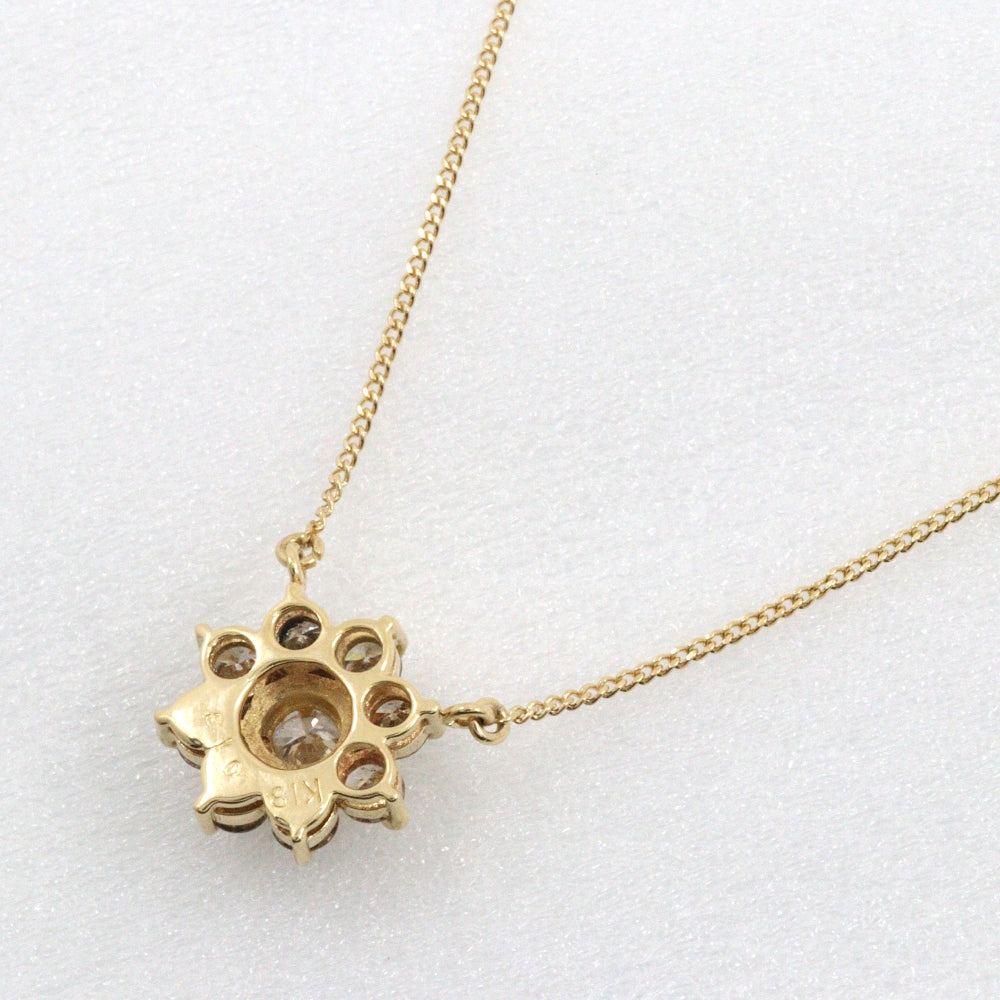 Gimel Necklace K18 Yellow Gold, Diamond gold Women Used Authentic
