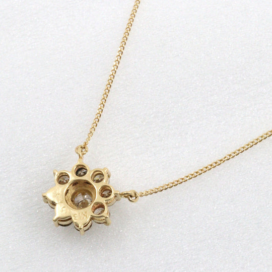 Gimel Necklace K18 Yellow Gold, Diamond gold Women Used Authentic