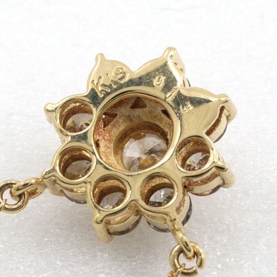 Gimel Necklace K18 Yellow Gold, Diamond gold Women Used Authentic