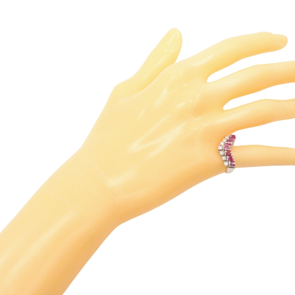 JEWELRY Ring Pt850Platinum, Ruby, Diamond Silver V character