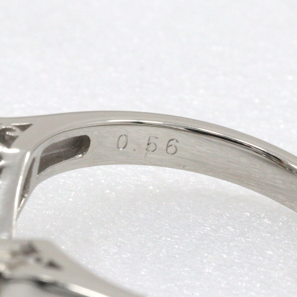 JEWELRY Ring Pt900Platinum, Diamond Silver 7P diamond V character Women Used Authentic