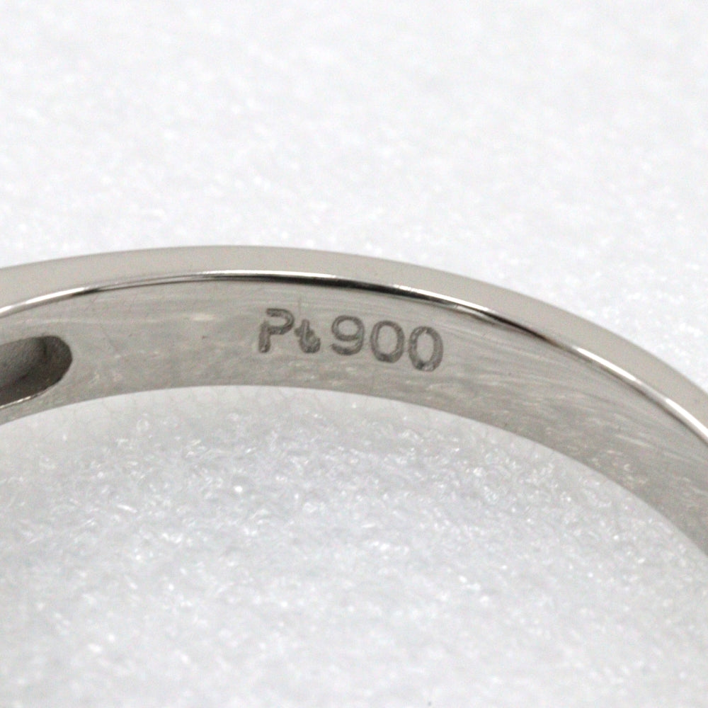 JEWELRY Ring Pt900Platinum, Diamond Silver 7P diamond V character Women Used Authentic