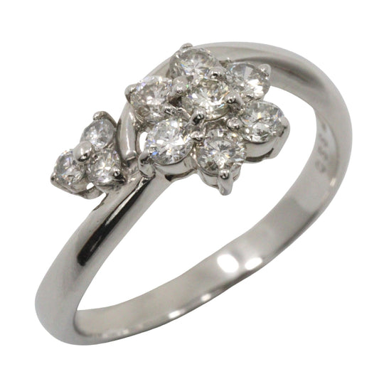 JEWELRY Ring Pt900Platinum, Diamond Silver flour Women Used Authentic