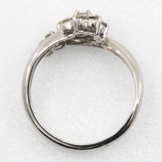 JEWELRY Ring Pt900Platinum, Diamond Silver flour Women Used Authentic