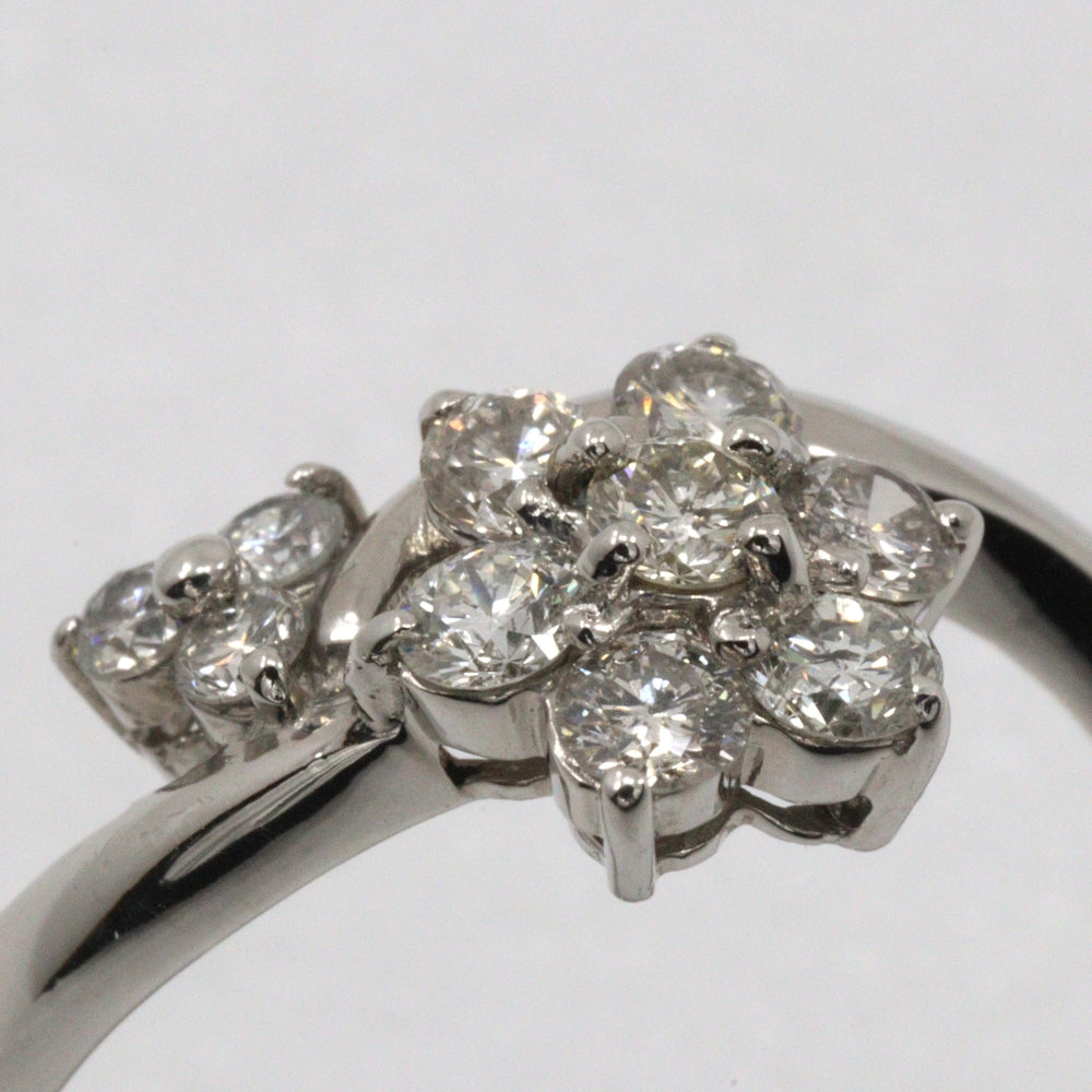 JEWELRY Ring Pt900Platinum, Diamond Silver flour Women Used Authentic