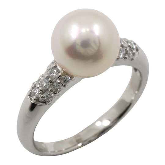 JEWELRY Ring Pt900Platinum, pearl, diamond Silver Pearl Women Used Authentic