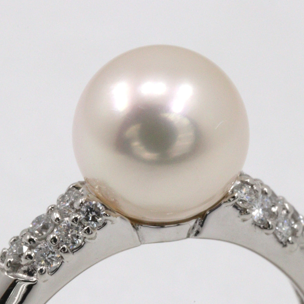JEWELRY Ring Pt900Platinum, pearl, diamond Silver Pearl Women Used Authentic
