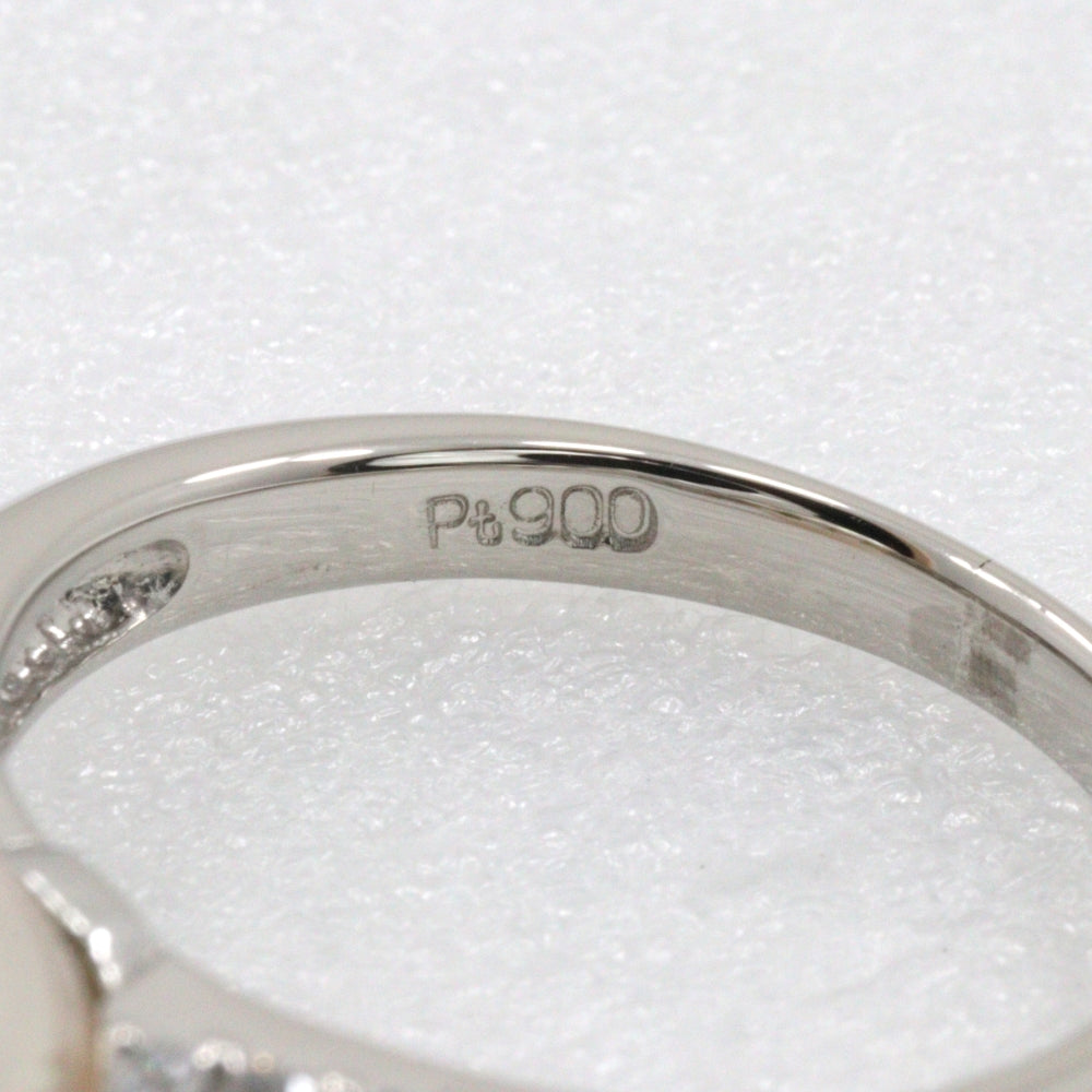 JEWELRY Ring Pt900Platinum, pearl, diamond Silver Pearl Women Used Authentic
