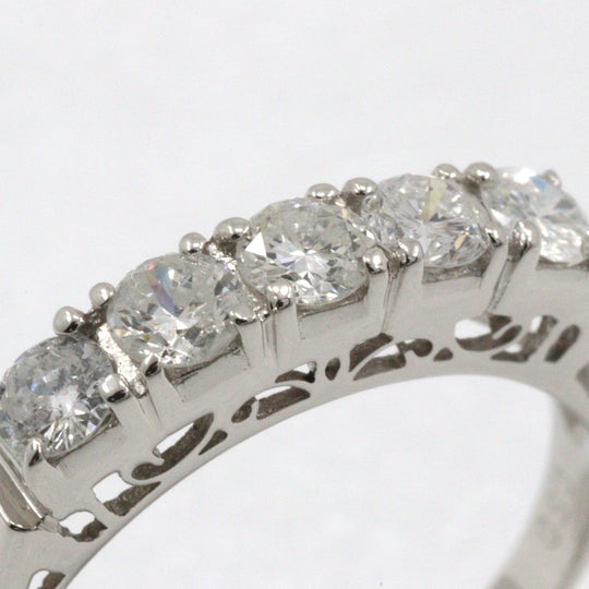 JEWELRY Ring Pt850Platinum, Diamond Silver 5P diamond One character Women Used Authentic