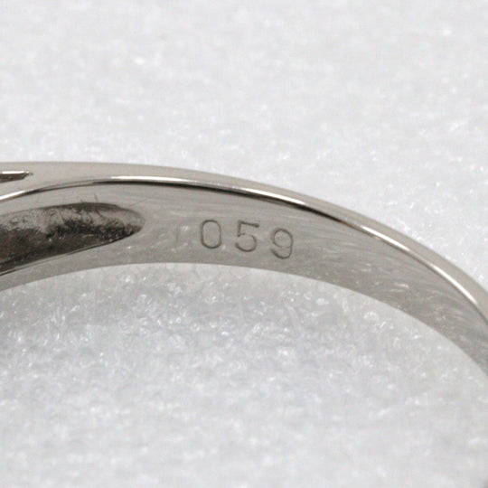 JEWELRY Ring Pt850Platinum, Diamond Silver 5P diamond One character Women Used Authentic
