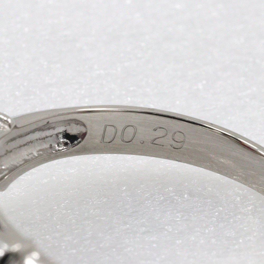 JEWELRY Ring Pt900Platinum, Star Ruby, Diamond Silver Women Used Authentic