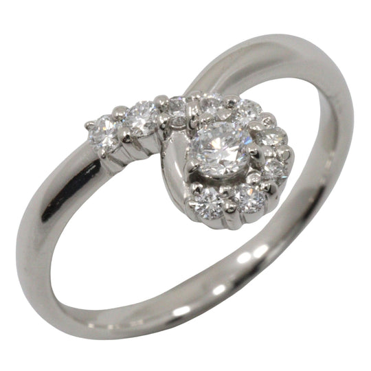 JEWELRY Ring Pt900Platinum, Diamond Silver Women Used Authentic