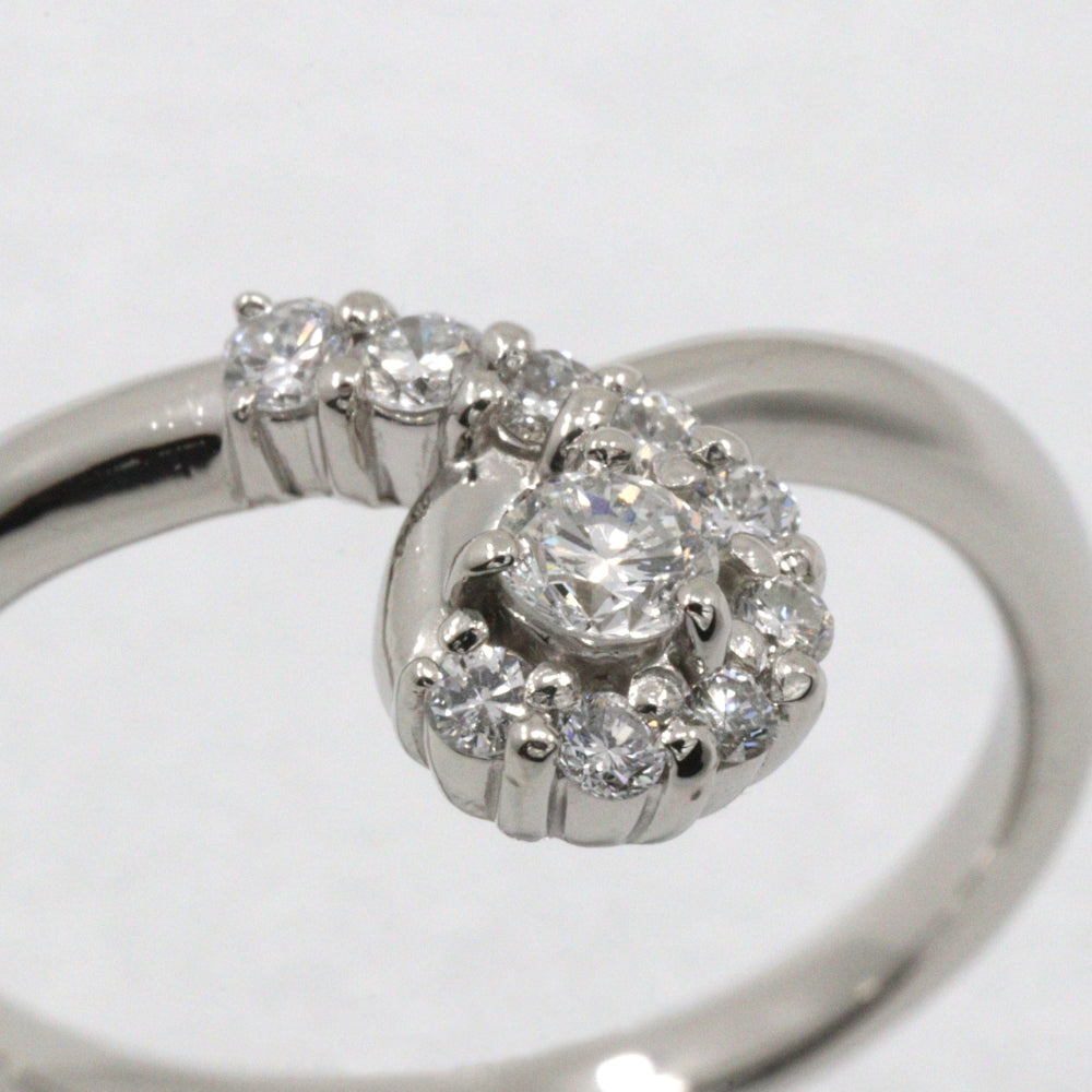 JEWELRY Ring Pt900Platinum, Diamond Silver Women Used Authentic