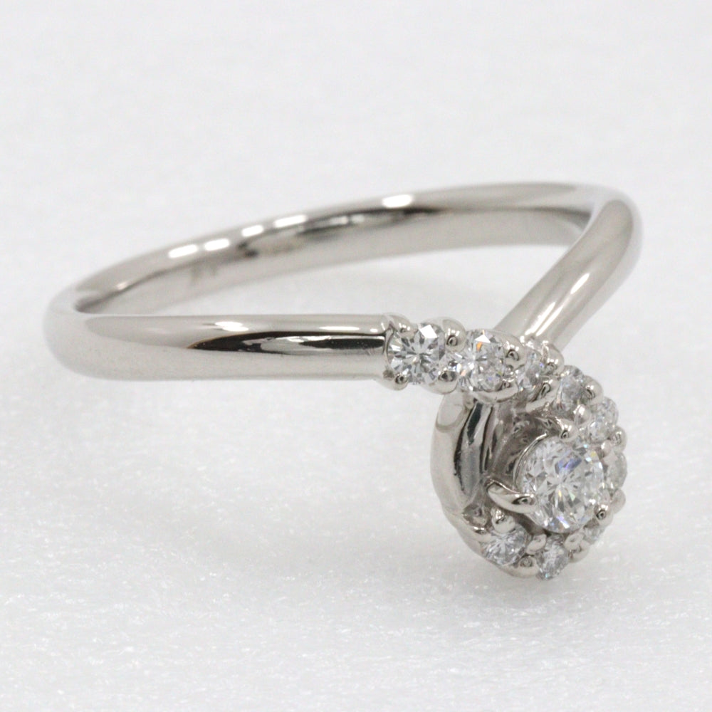 JEWELRY Ring Pt900Platinum, Diamond Silver Women Used Authentic