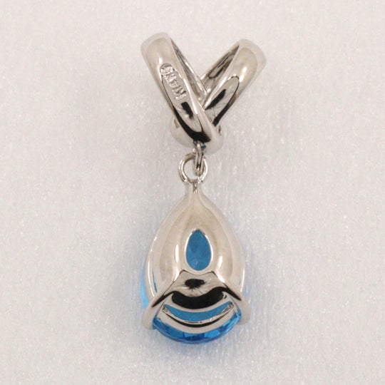 JEWELRY Pendant top K14 White Gold, Topaz Silver teardrop