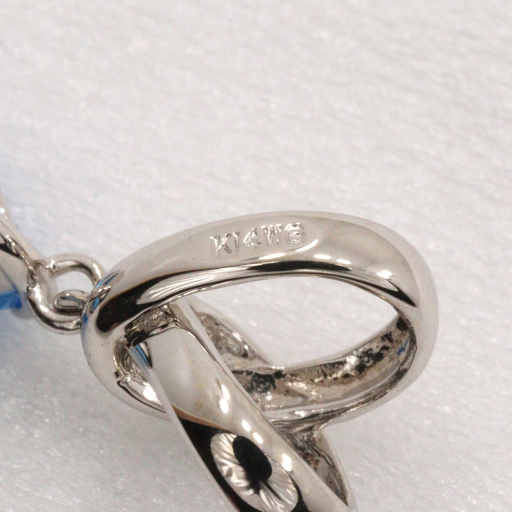 JEWELRY Pendant top K14 White Gold, Topaz Silver teardrop